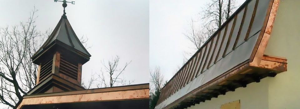 Clocheton et corniche en cuivre — ouvrage d’art